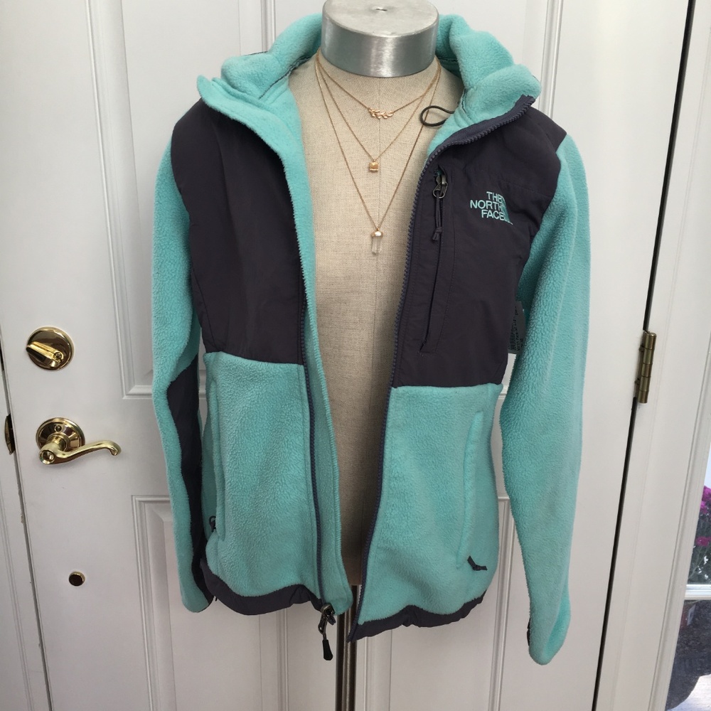 North Face Denali Light Blue With Hood
